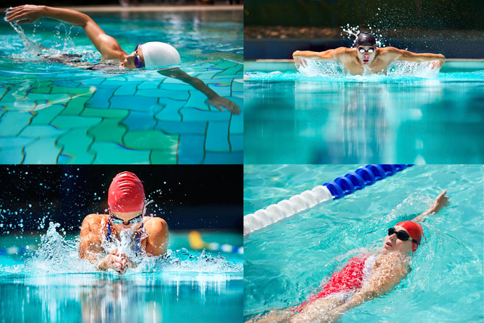 Breaststroke cycle pull-through and recovery of the right side during a